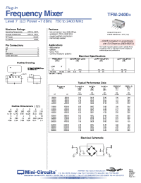 Datasheet TFM-2400+ manufacturer Mini-Circuits